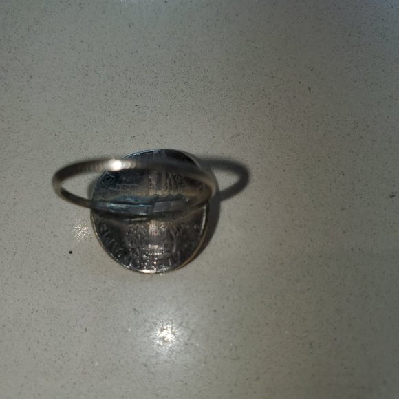 TRUE VINTAGE STERLING SILVER MERCURY DIME PINKY RING - Picture 5 of 5